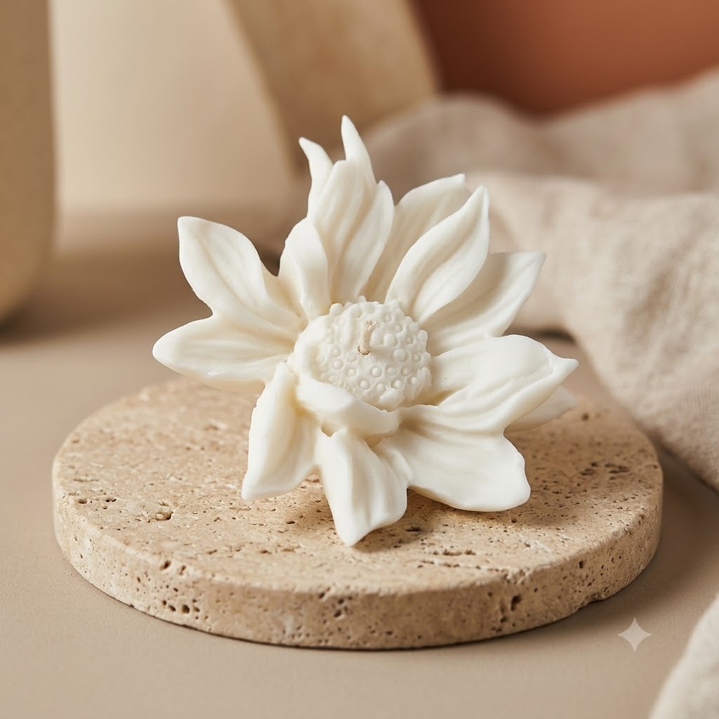 Nymphaea" Handcrafted Water Lily Blossom Decor / Candle