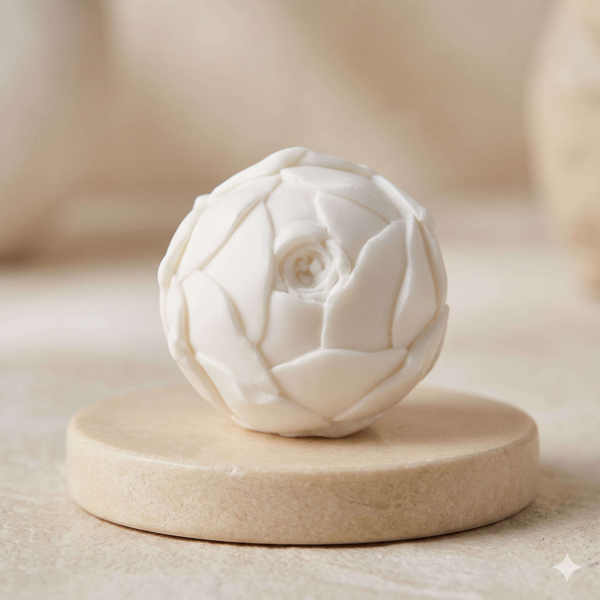 "Bloom" Geometric Origami Rose Sphere Candle